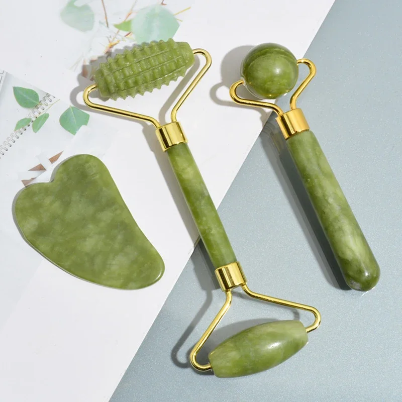 Rolo de jade natural rosto gua - Jade Roller Stone avaliação e preço