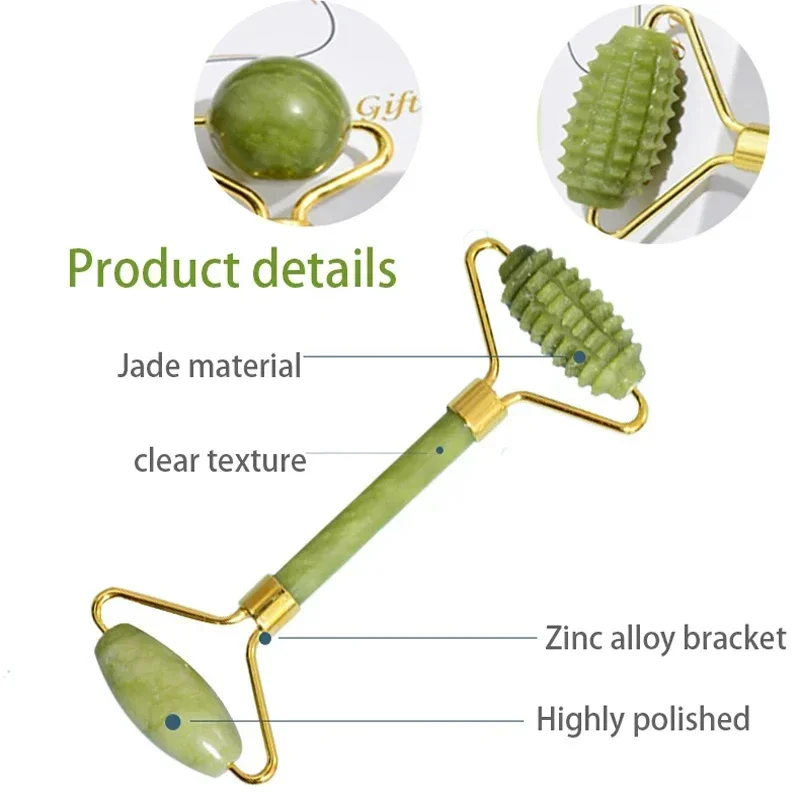 Rolo de jade natural rosto gua - Jade Roller Stone avaliação e preço